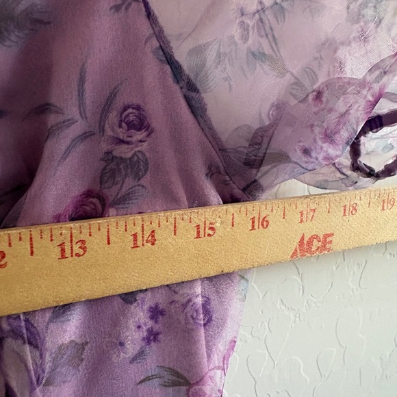 Lulus Lulu's Oh-So Stunning Purple Floral Organza Tiered Midi Dress Size M - Picture 6 of 8